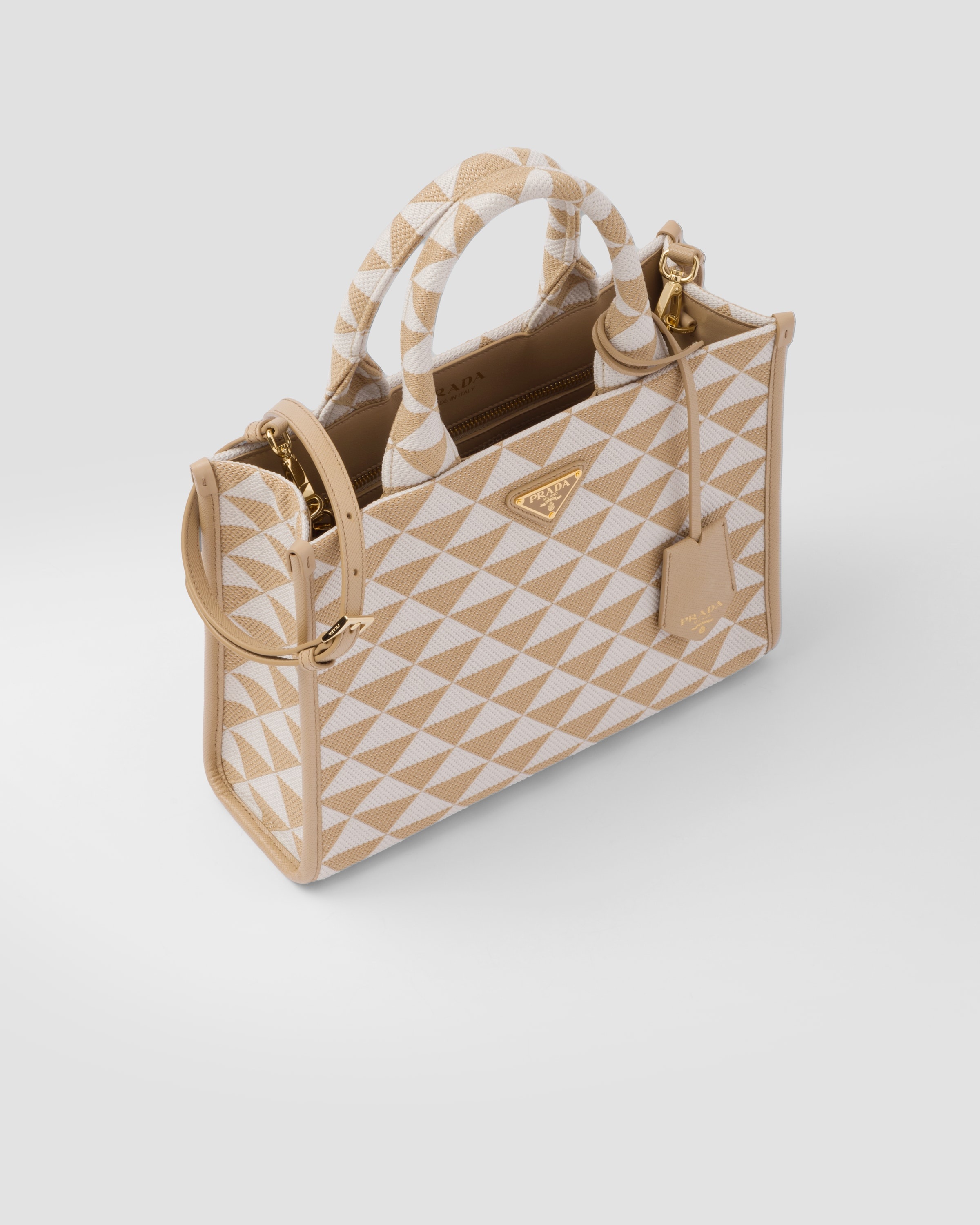 Small Prada Symbole embroidered fabric handbag - 3