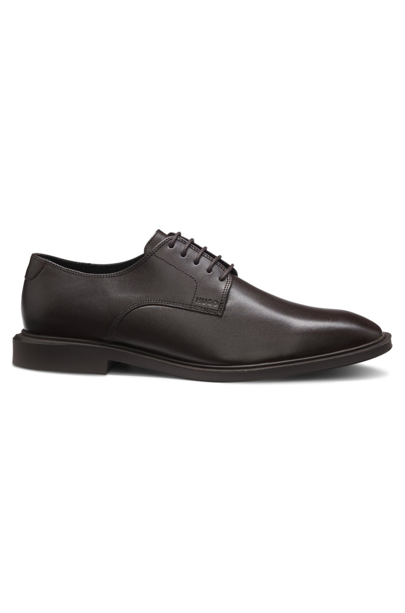 EMBOSSED-LOGO DERBY SHOES IN LEATHER 1