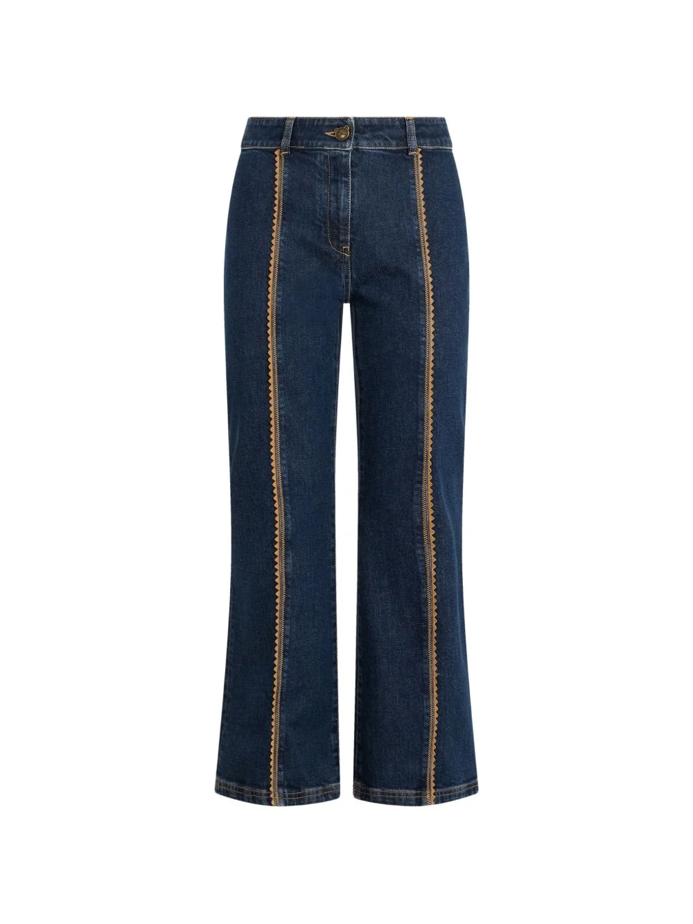 zigzag-trim flared jeans - 1