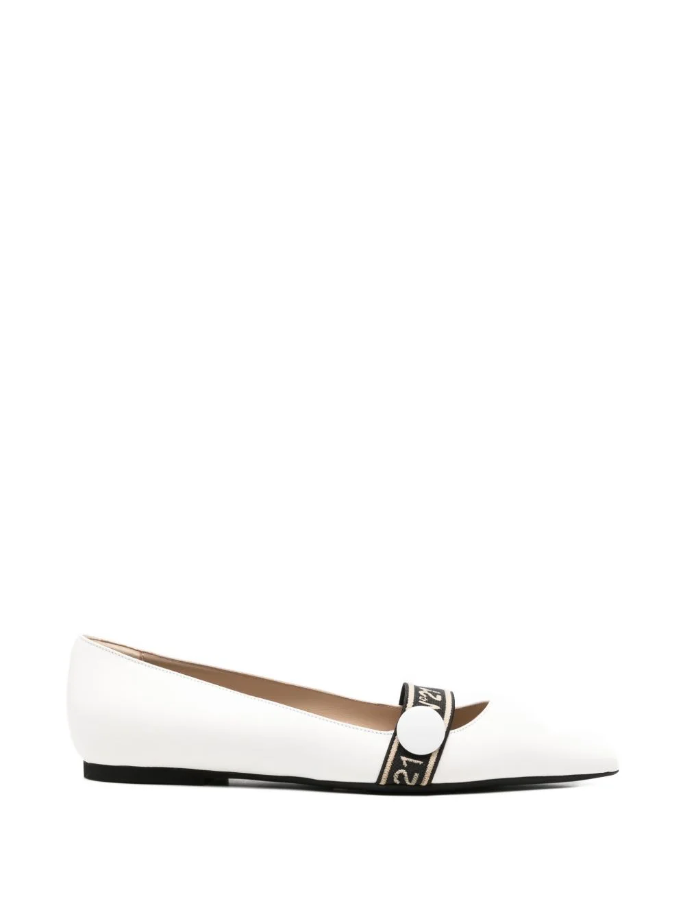 pointed toe strap ballet flats - 1