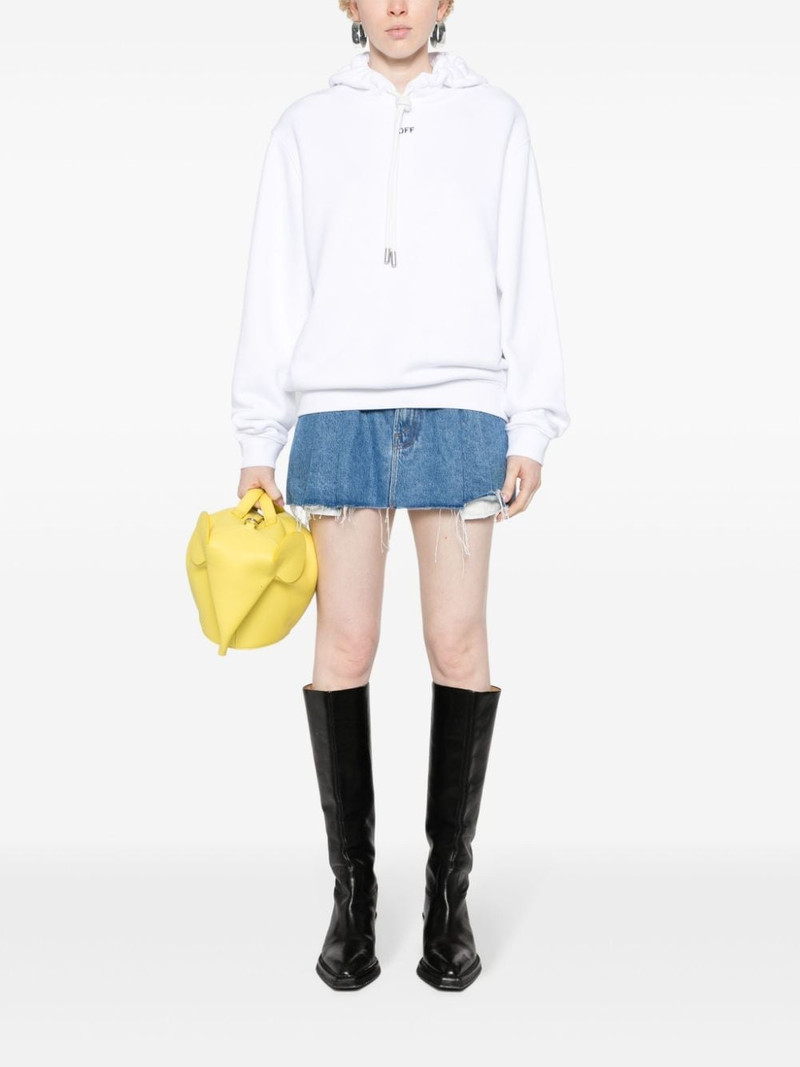 Off-White logo-print cotton hoodie outlook
