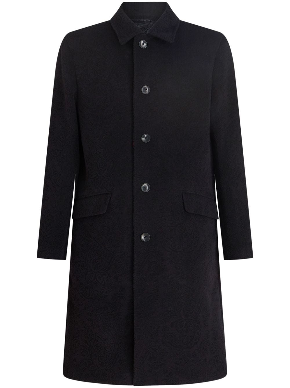 textured-finish button-down coat - 1