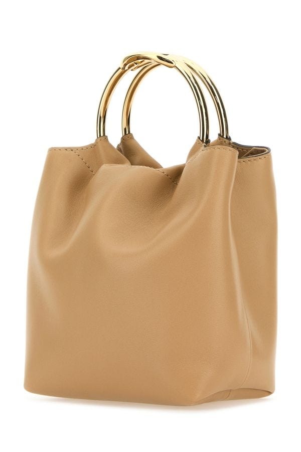 Antiqued pink leather bucket bag - 2