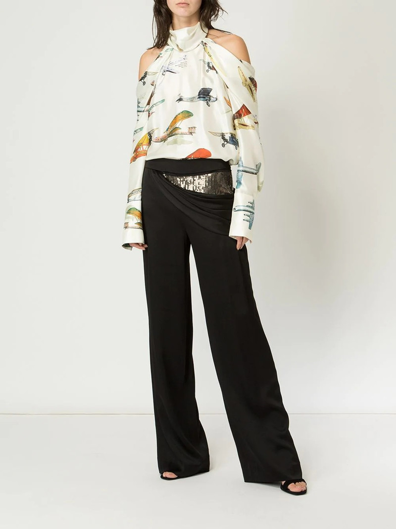 Monse sequin side drape trousers outlook