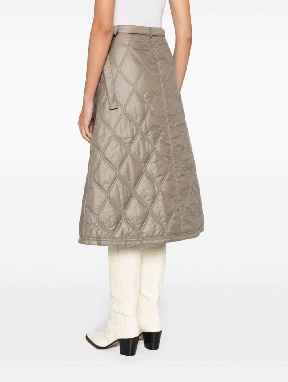 quilted wrap midi skirt - 4