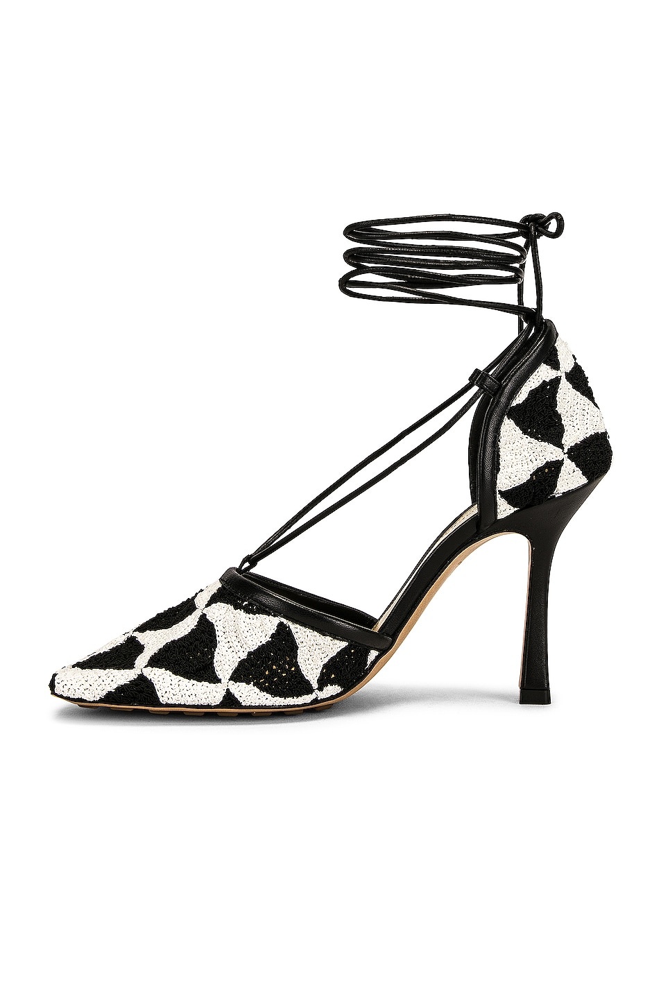 Stretch Lace Up Sandals - 5
