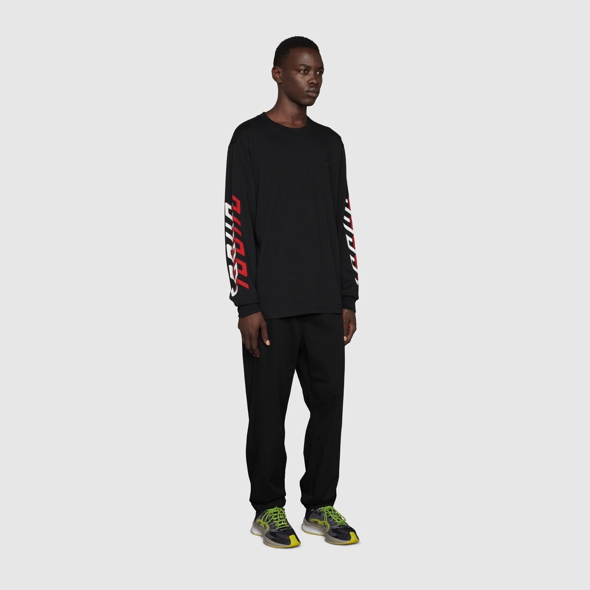 GUCCI Gucci Cotton T-Shirt With Gucci Mirror Print 'Black