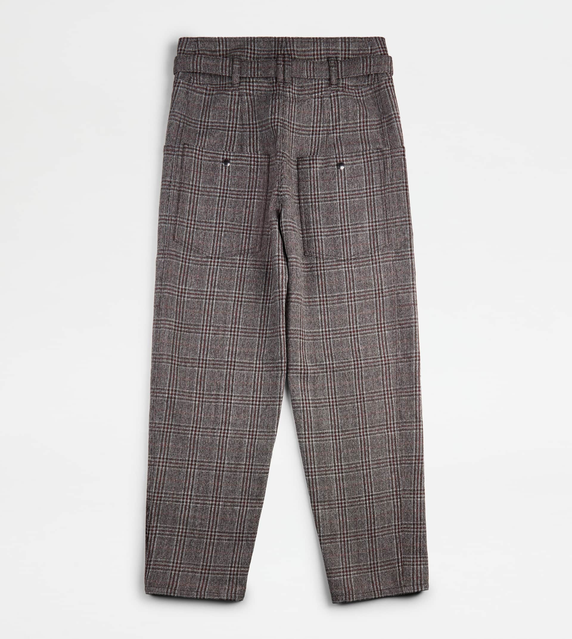 PANTS IN WOOL - GREY, RED - 6