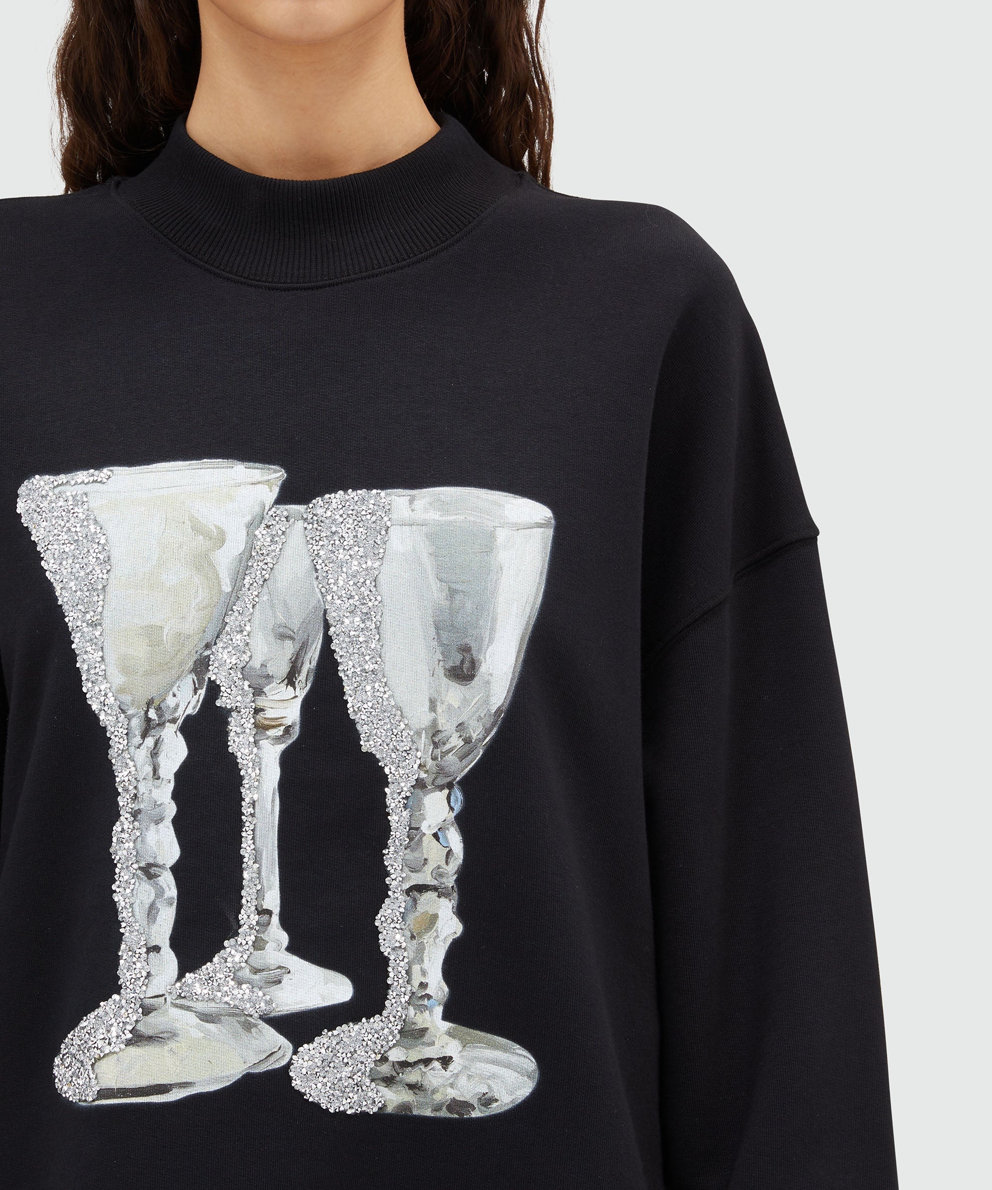 Jersey sweatshirt with "Glasses" print - 5