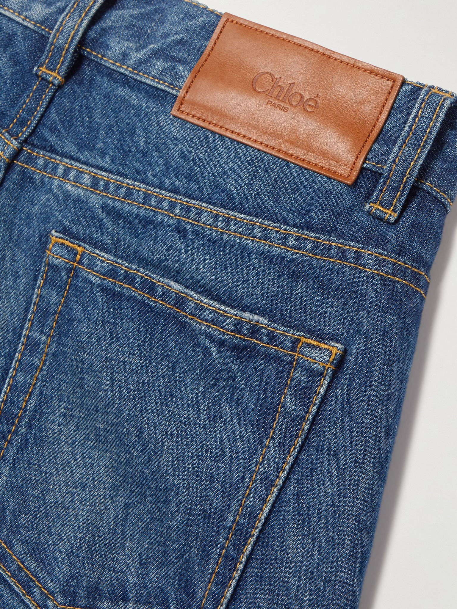High-rise slim-leg organic jeans Dark denim - 7