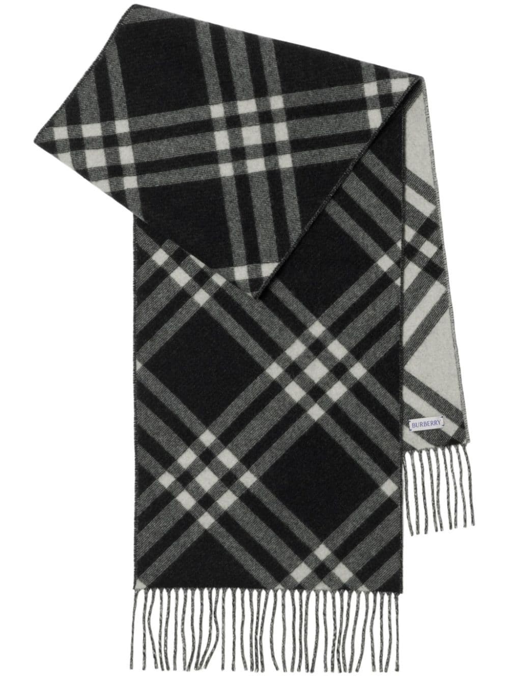 checkered cashmere scarf - 1