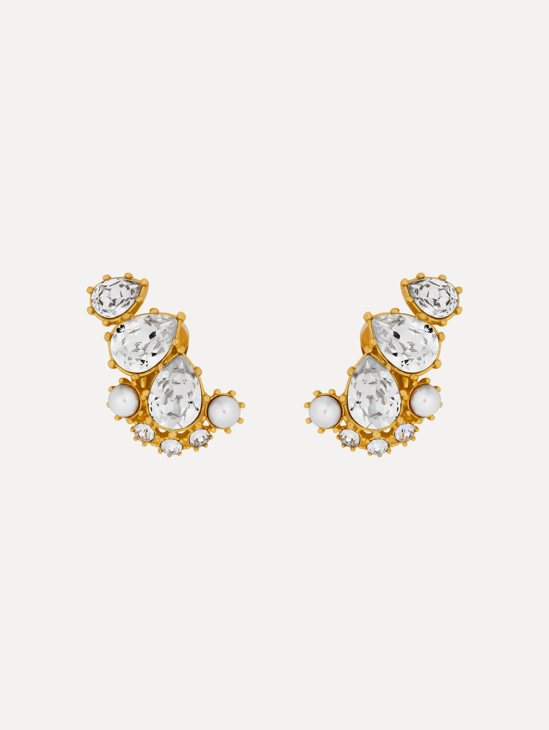 FACETED CRYSTAL CUFF CLIP-ON EARRINGS - 1