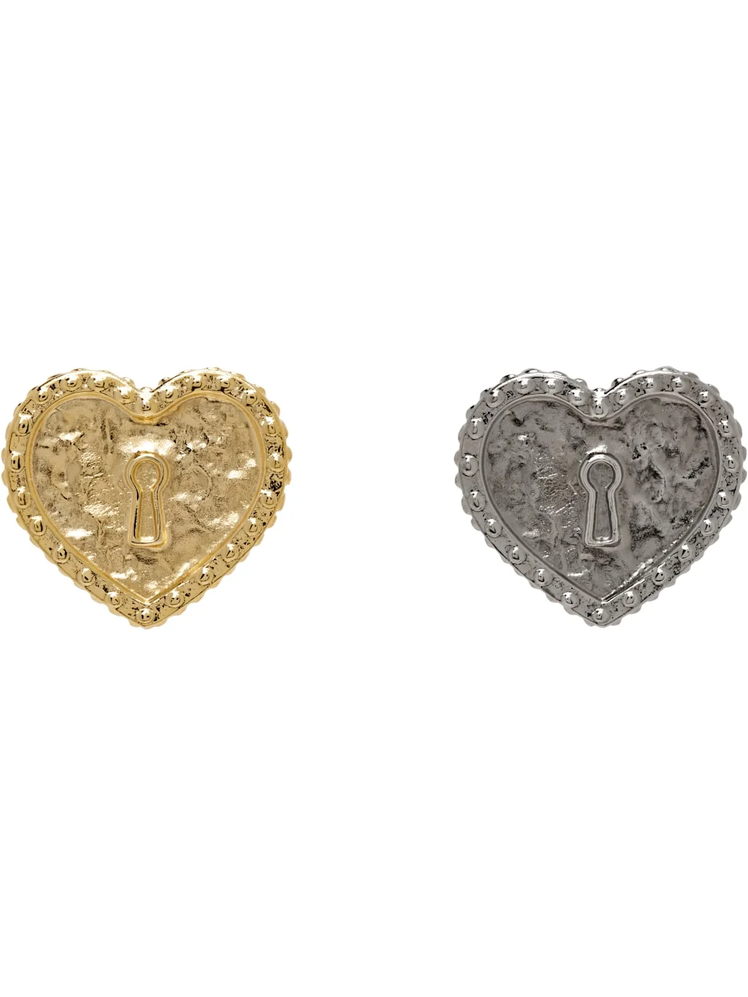 Locked Heart Stud Earrings - 1