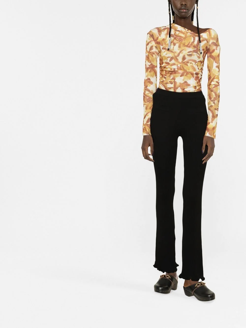knitted flared trousers - 2