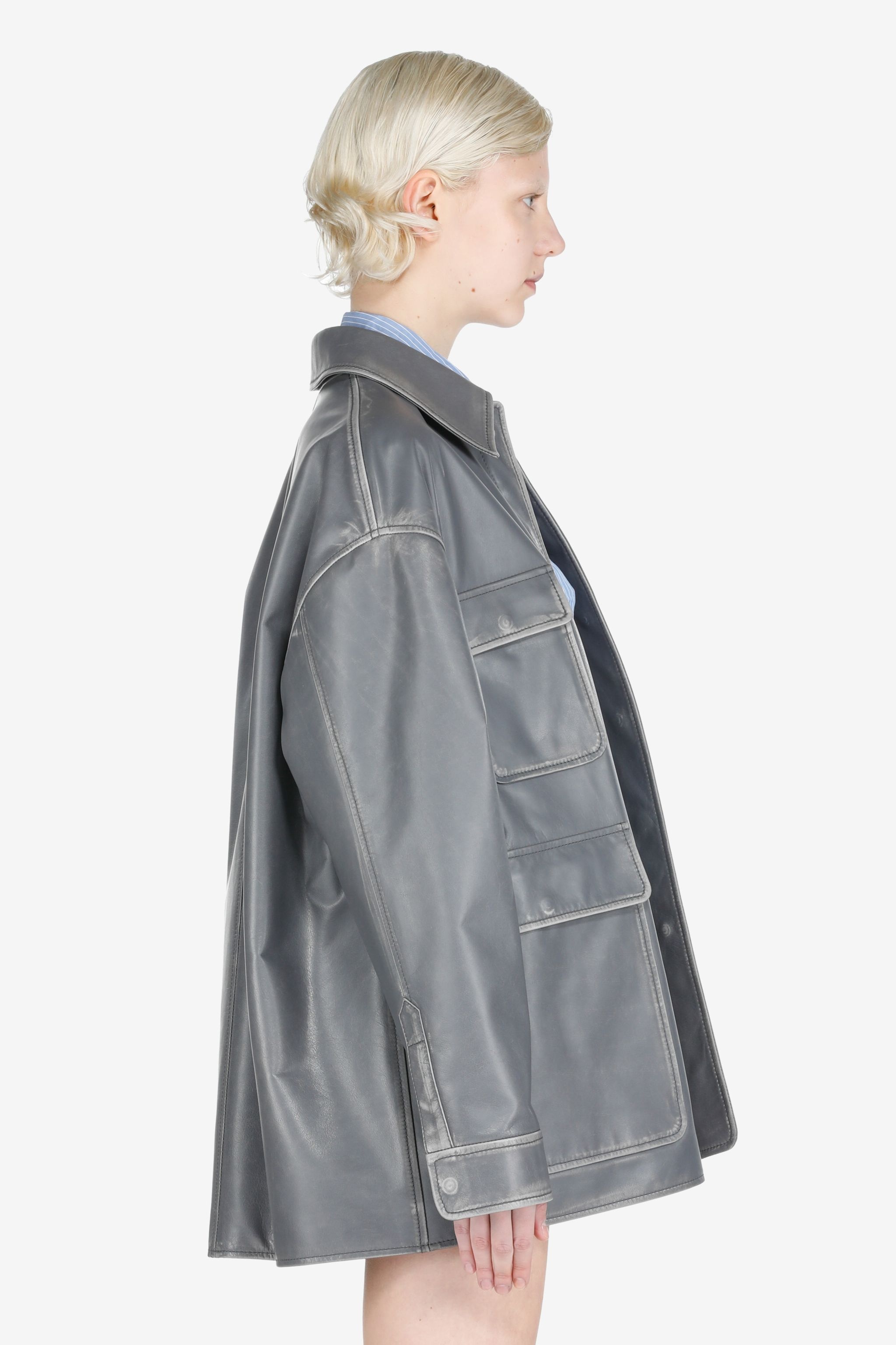 OVERSIZED LEATHER JACKET - 3