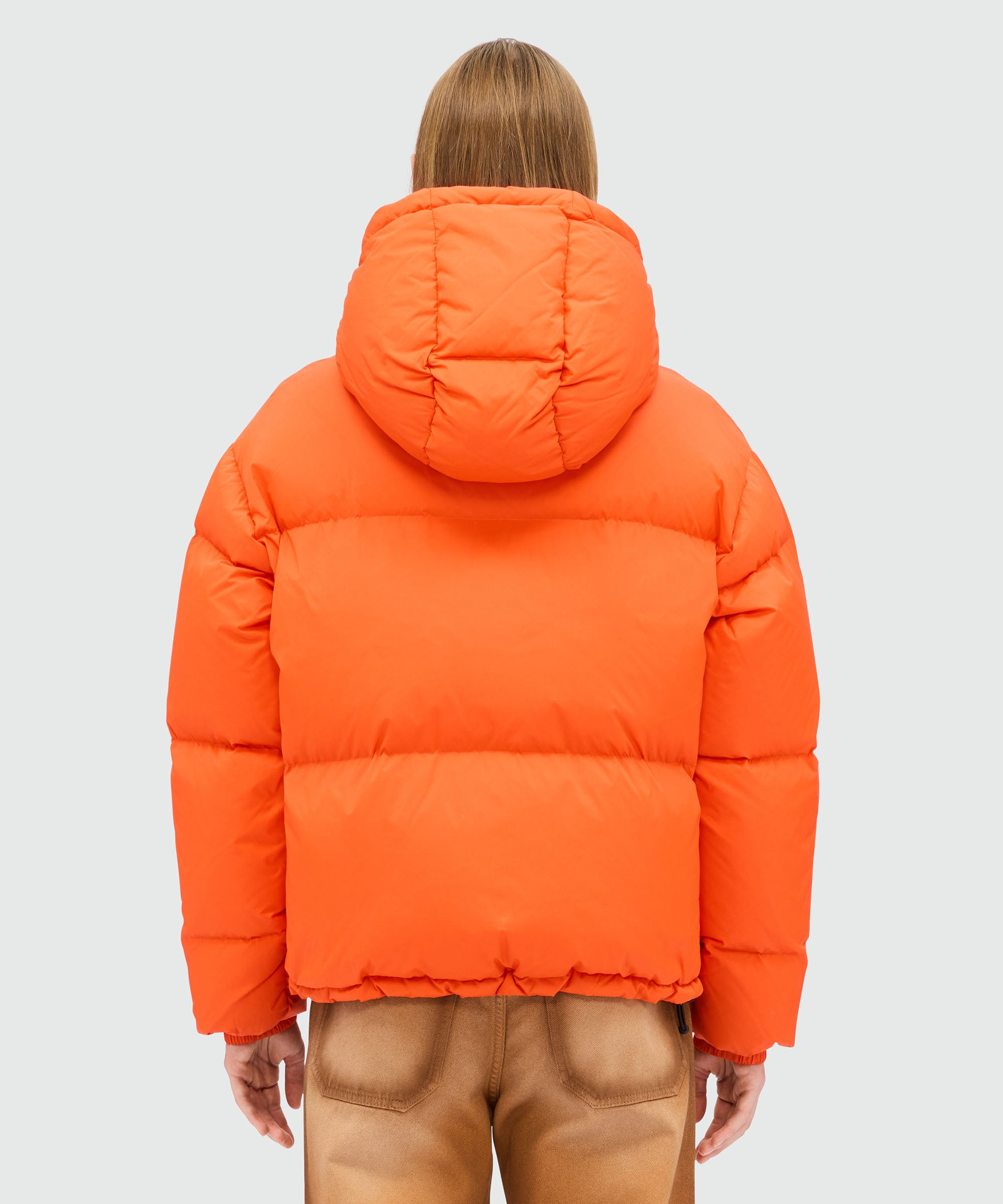 Orange ripstop nylon down jacket - 3
