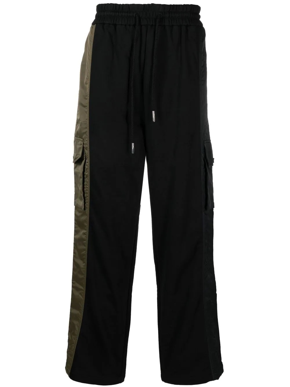 contrast straight-leg cargo trousers - 1