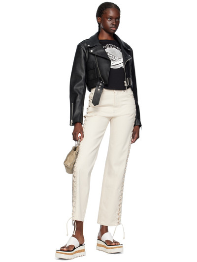 Stella McCartney Off-White Lace-Up Jeans outlook