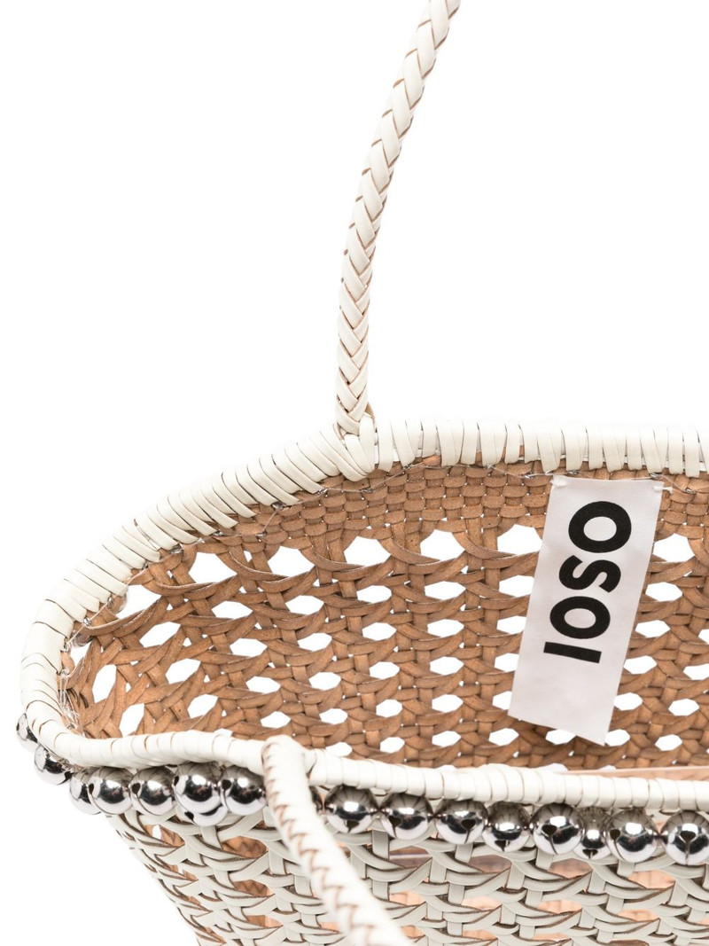 Lip woven beaded shoulder bag 5