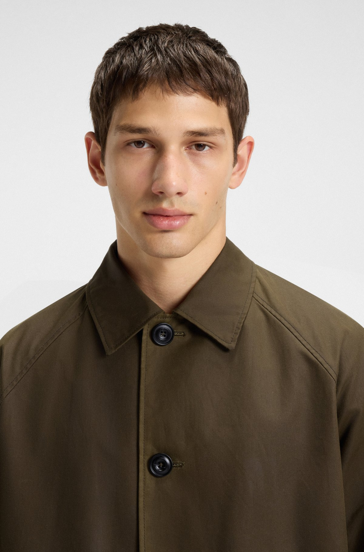 REGULAR-FIT COAT IN WAXED COTTON - 3
