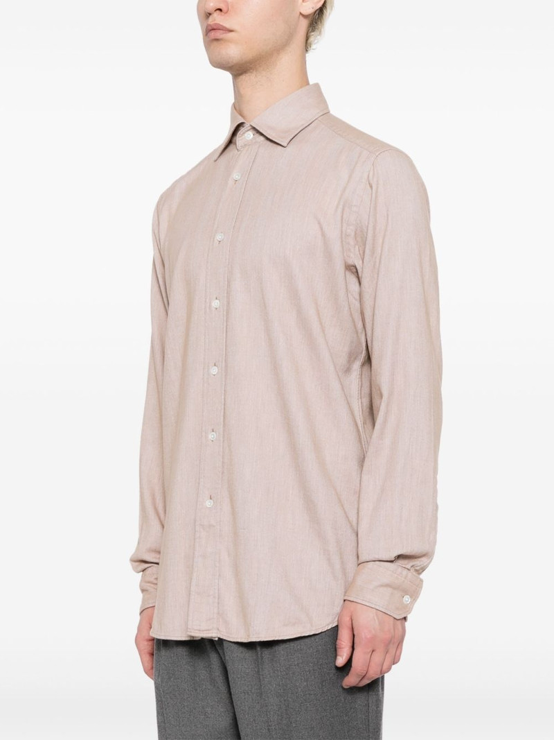 mélange-effect spread-collar 셔츠 3