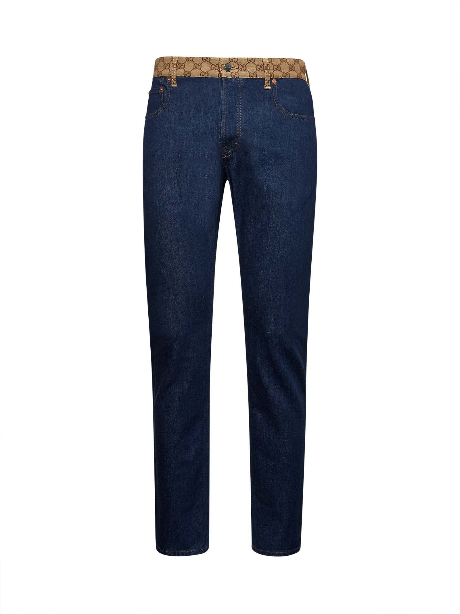 Gucci Men Blue Denim Tapered Jeans - 1