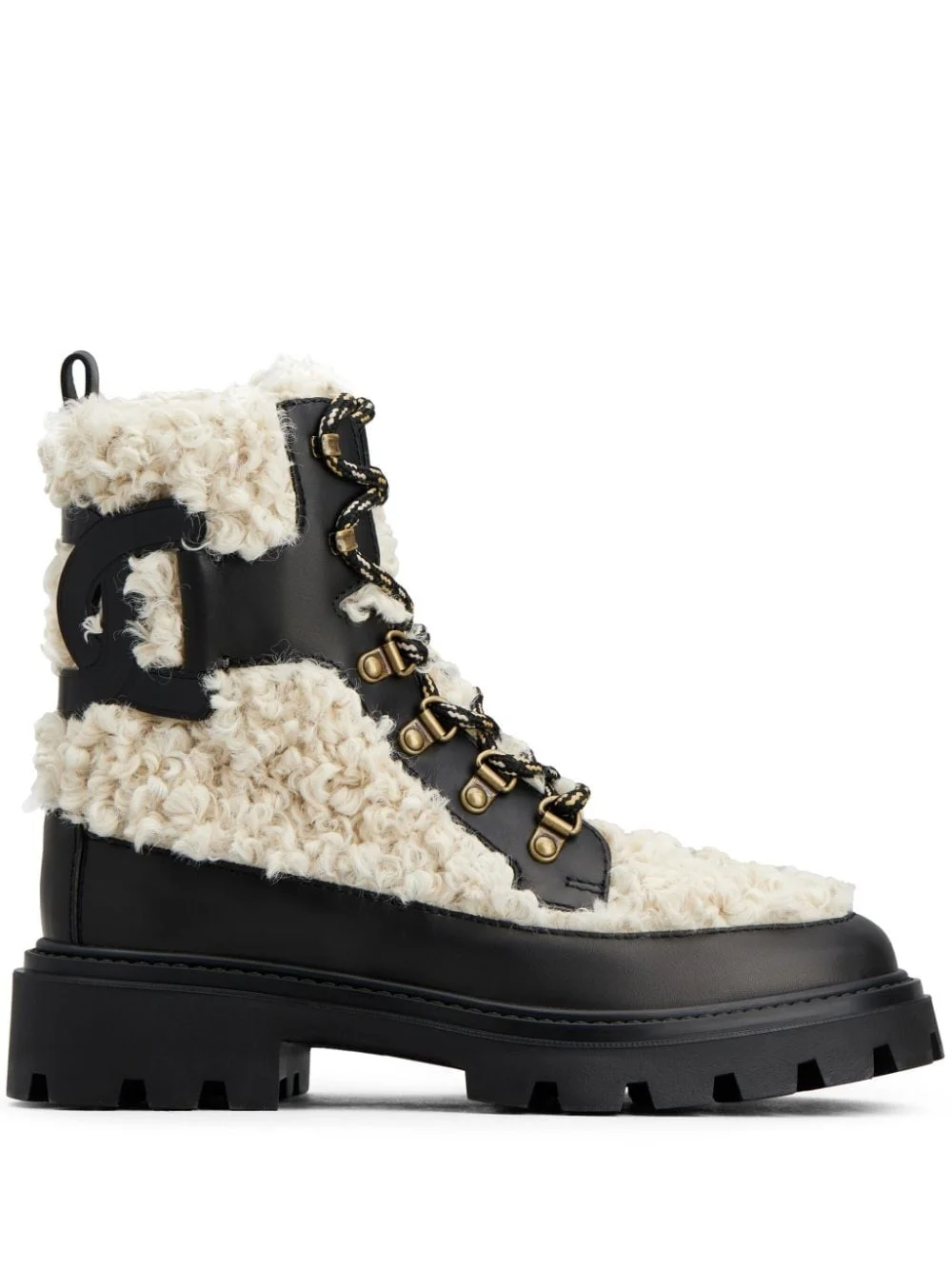 faux-shearling leather ankle boots - 1
