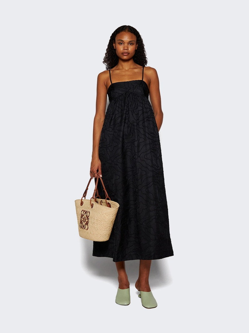 Loulou de Saison Cavola Embroided Long Dress Black outlook
