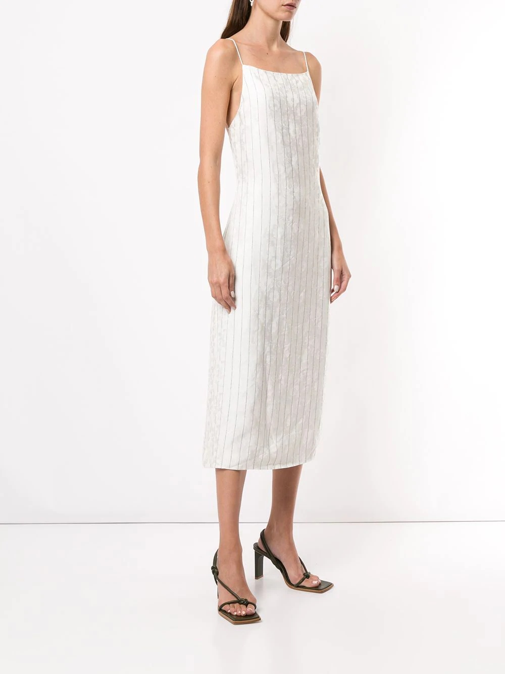 pinstripe slip dress - 3