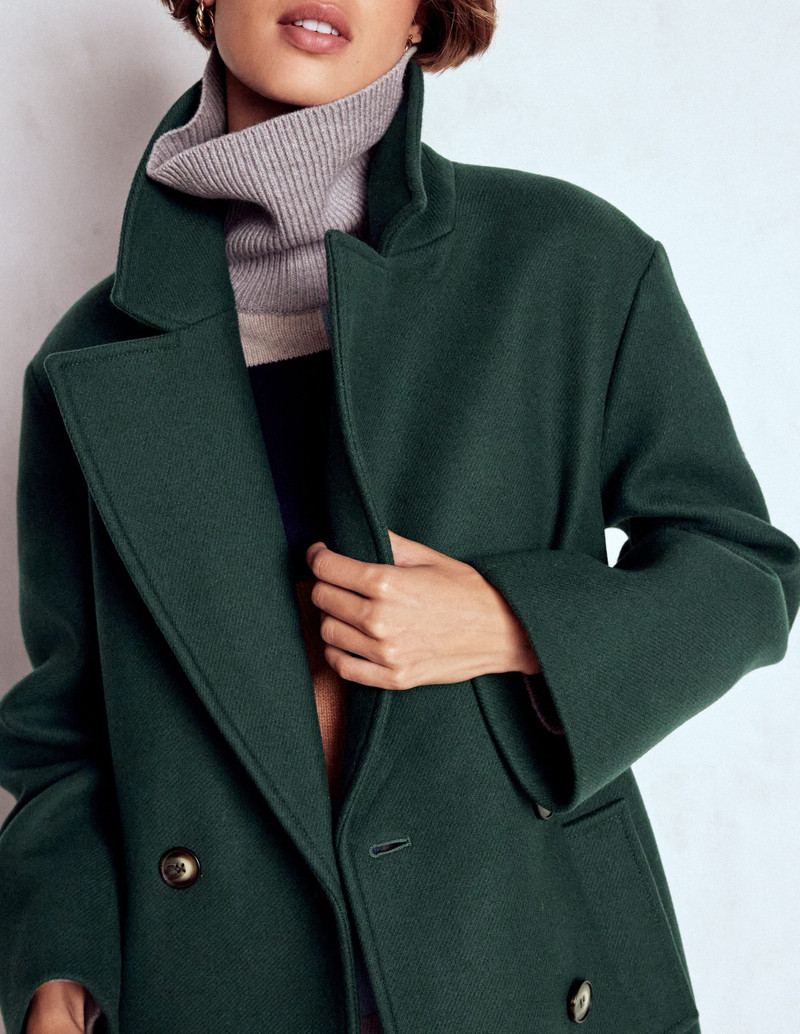 Cocoon Wool Coat-Emerald Night 3