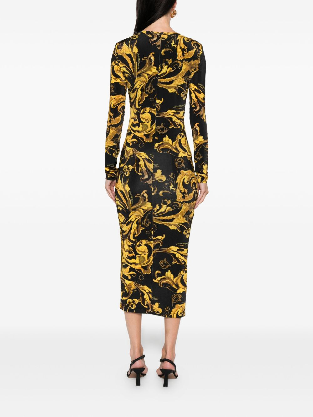 Barocco-print midi dress - 4