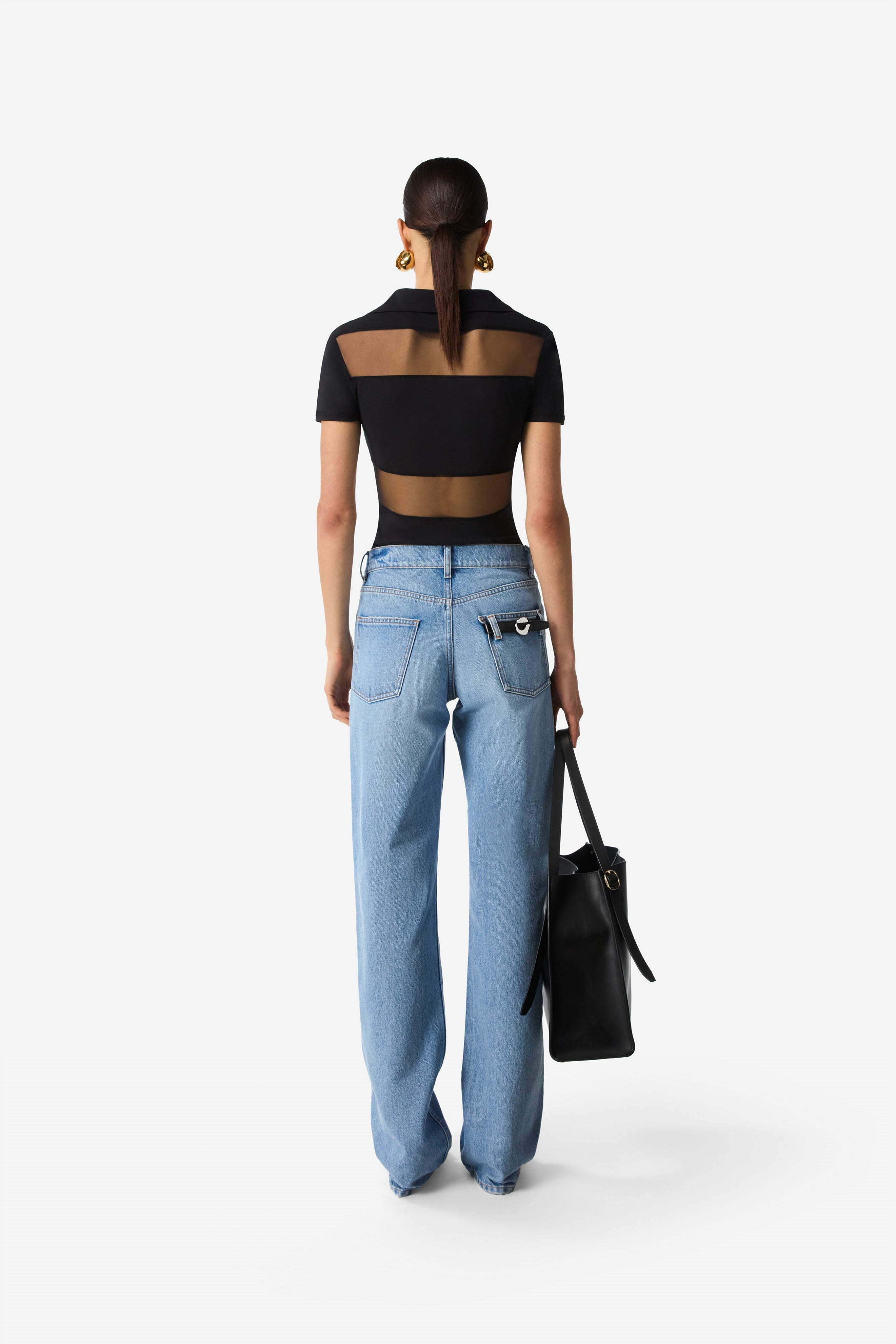 Striped Sheer Polo Top - 4