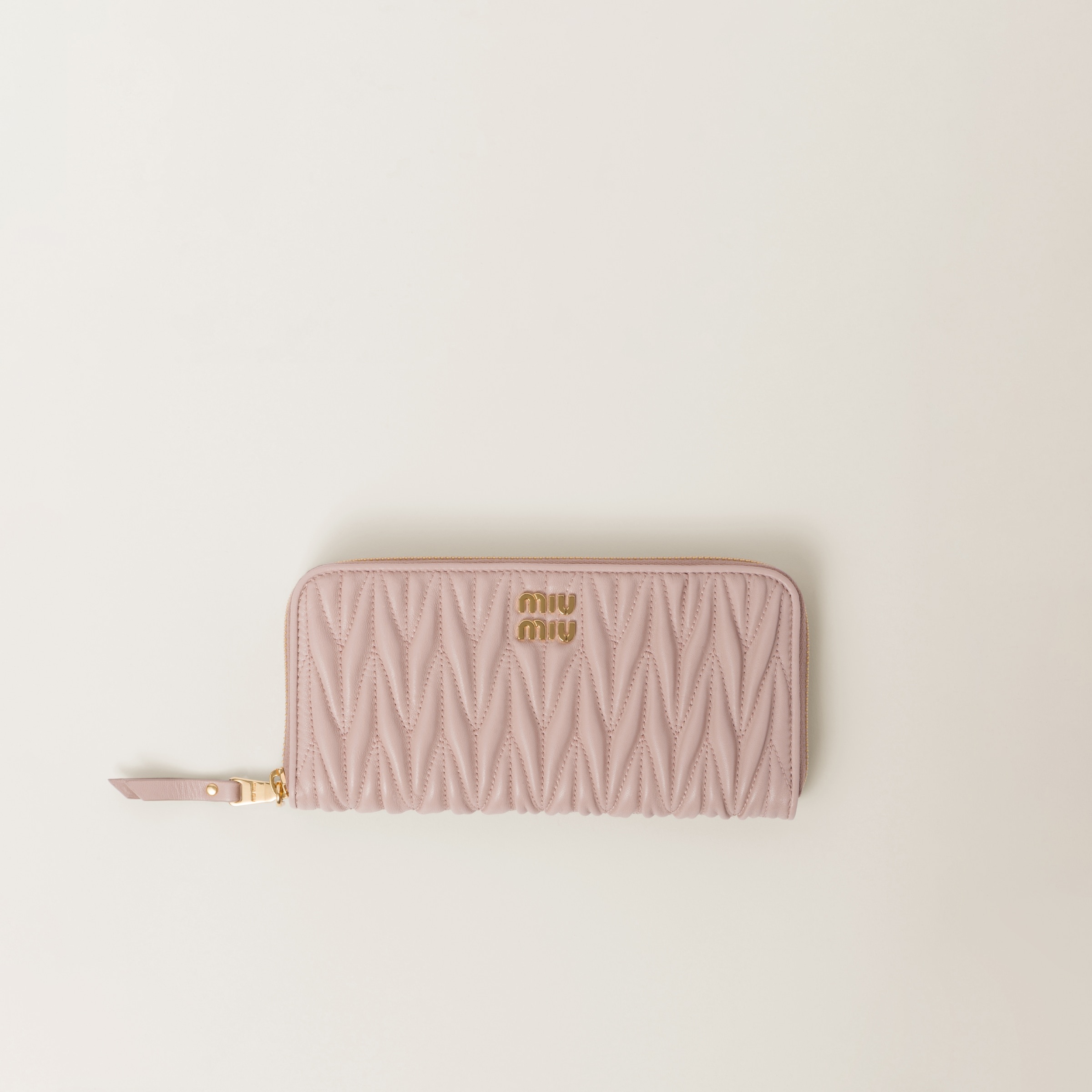 Large matelassé nappa leather wallet - 1