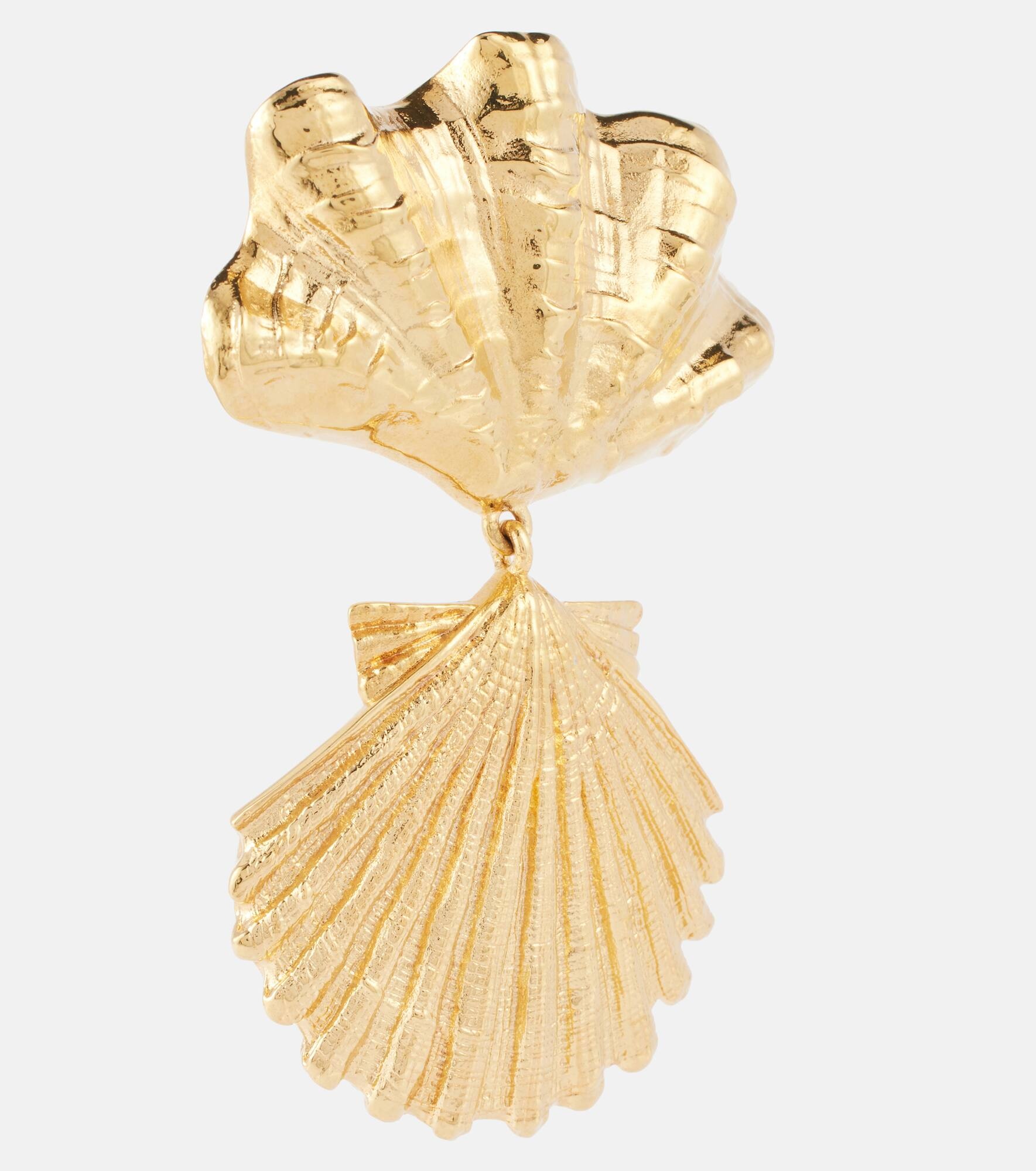 Shells faux pearls drop earrings - 2