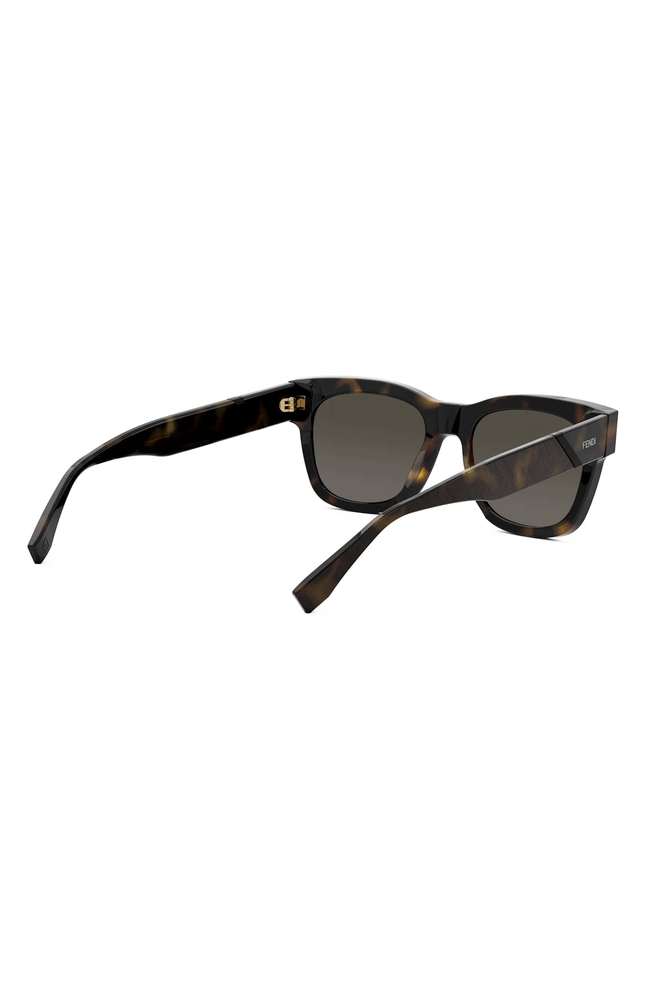 'Fendi Diagonal 51mm Square Sunglasses in Dark Havana /Smoke - 7