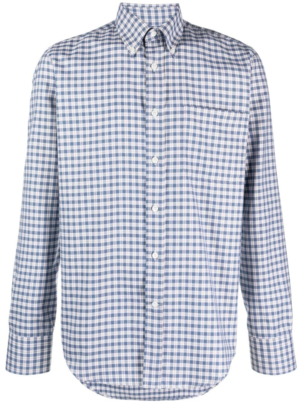 micro plaid-check pattern shirt - 1