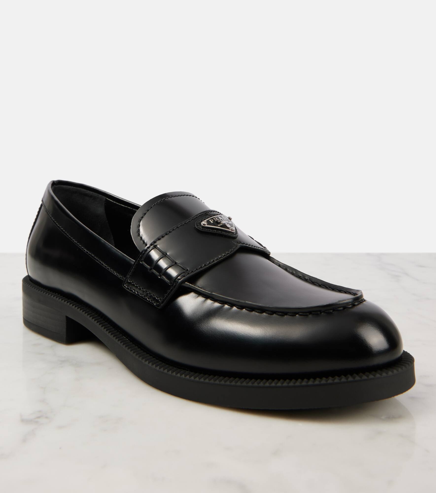 Logo leather loafers - 6