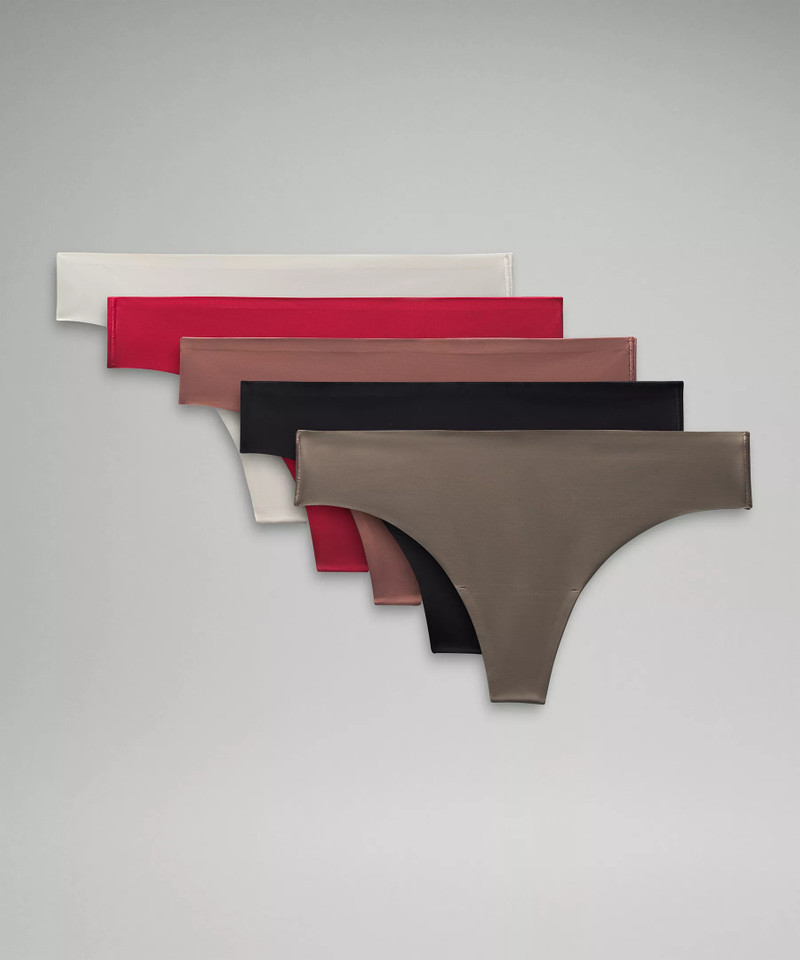 InvisiWear Mid-Rise Thong Underwear *5 Pack 1