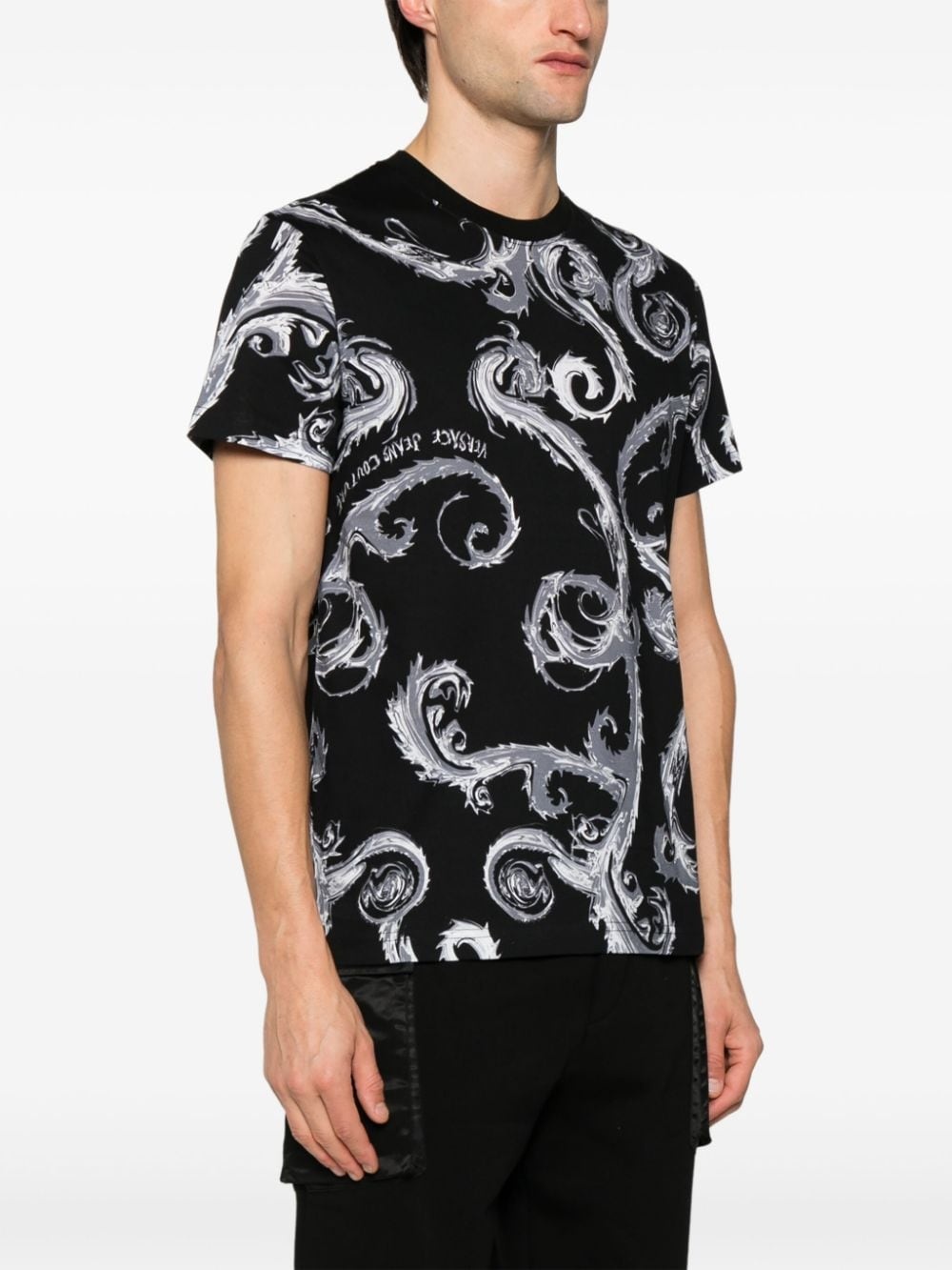 Barocco-print cotton T-shirt - 3