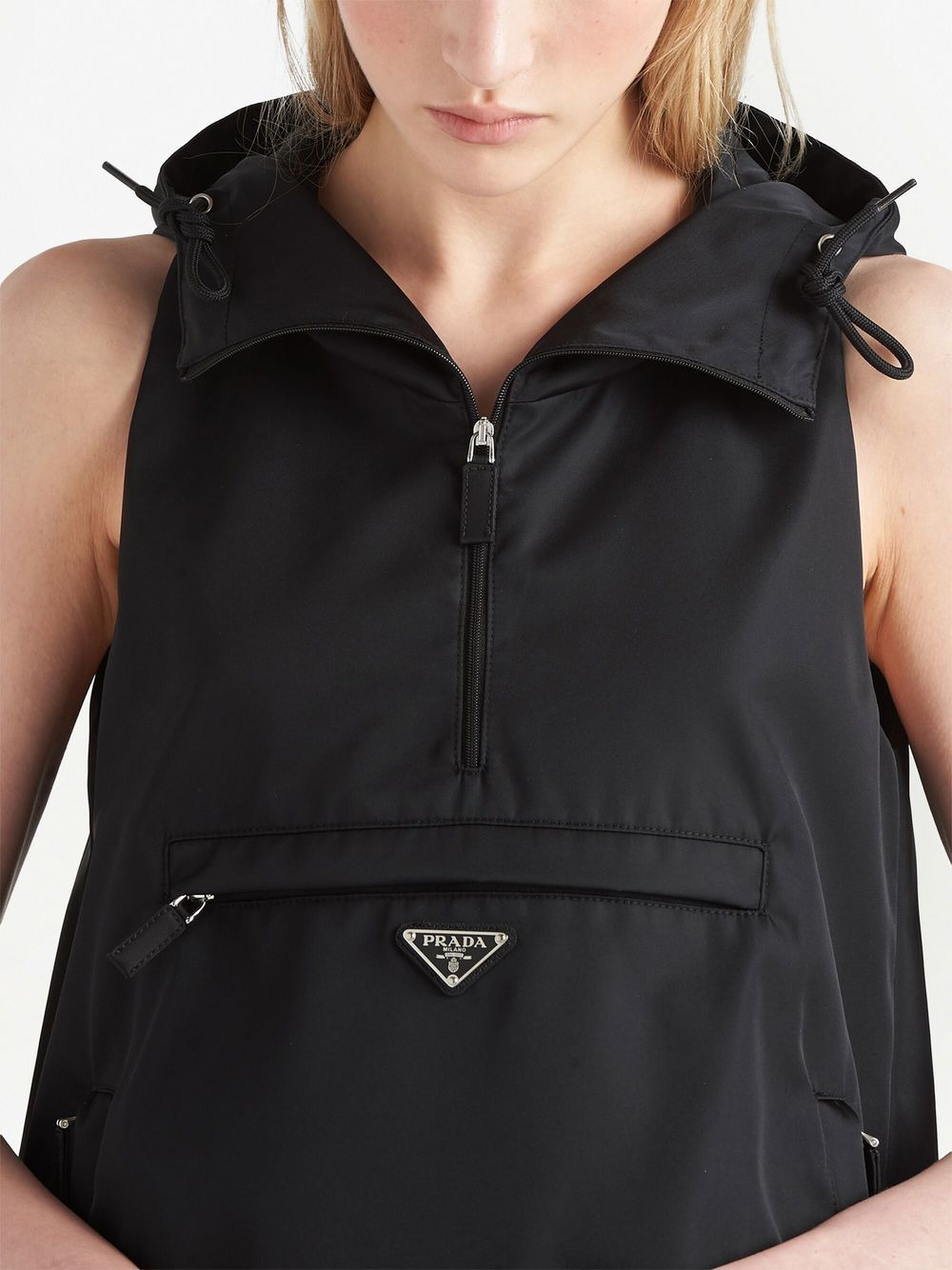 triangle logo hooded minidress - 4