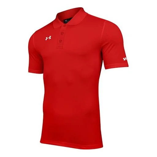 Men's Under Armour Casual Sports lapel Training Breathable Short Sleeve Polo Shirt Red 21500537-600 - 1