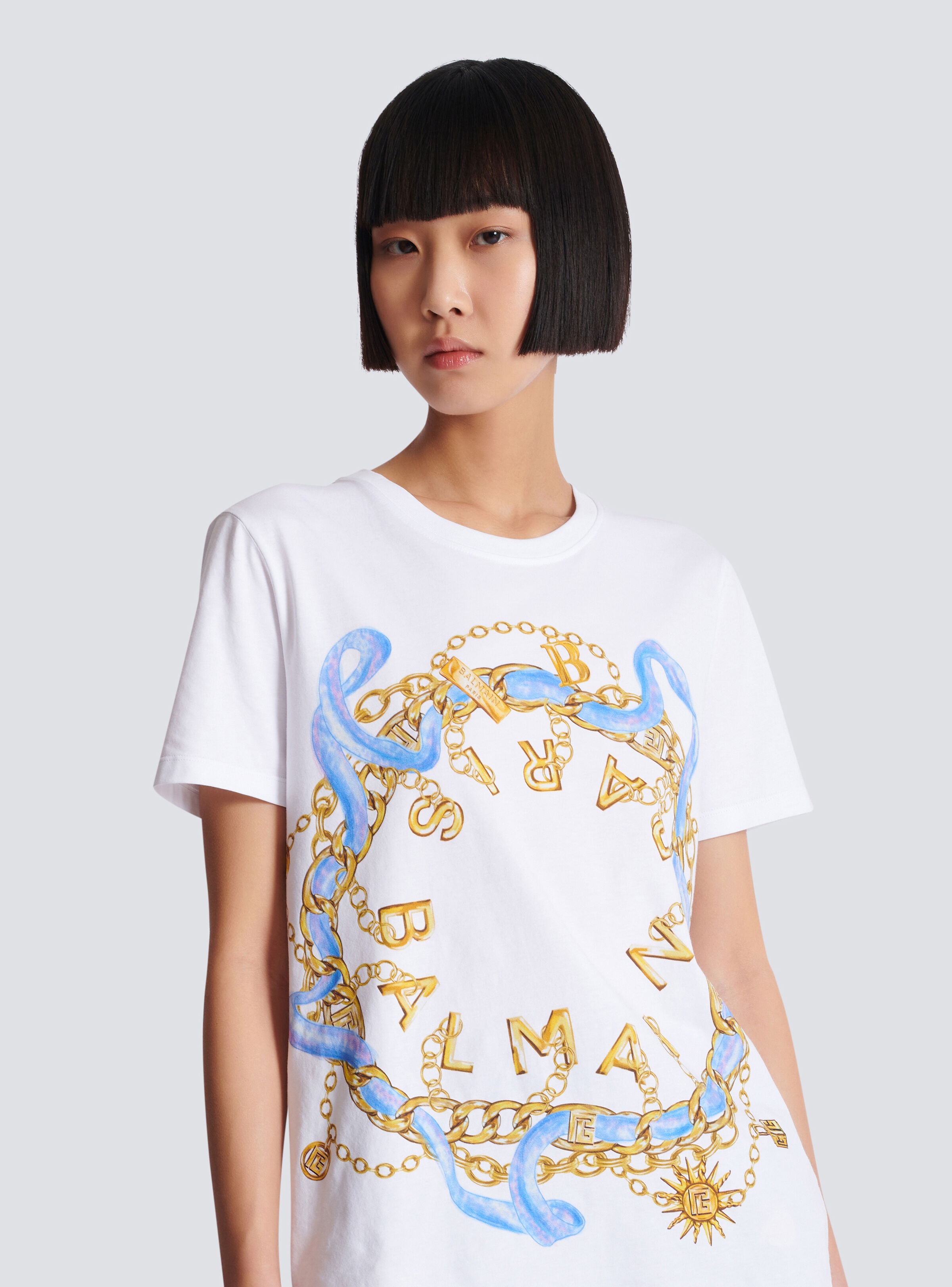 T-shirt with Balmain Paris Chain print - 6