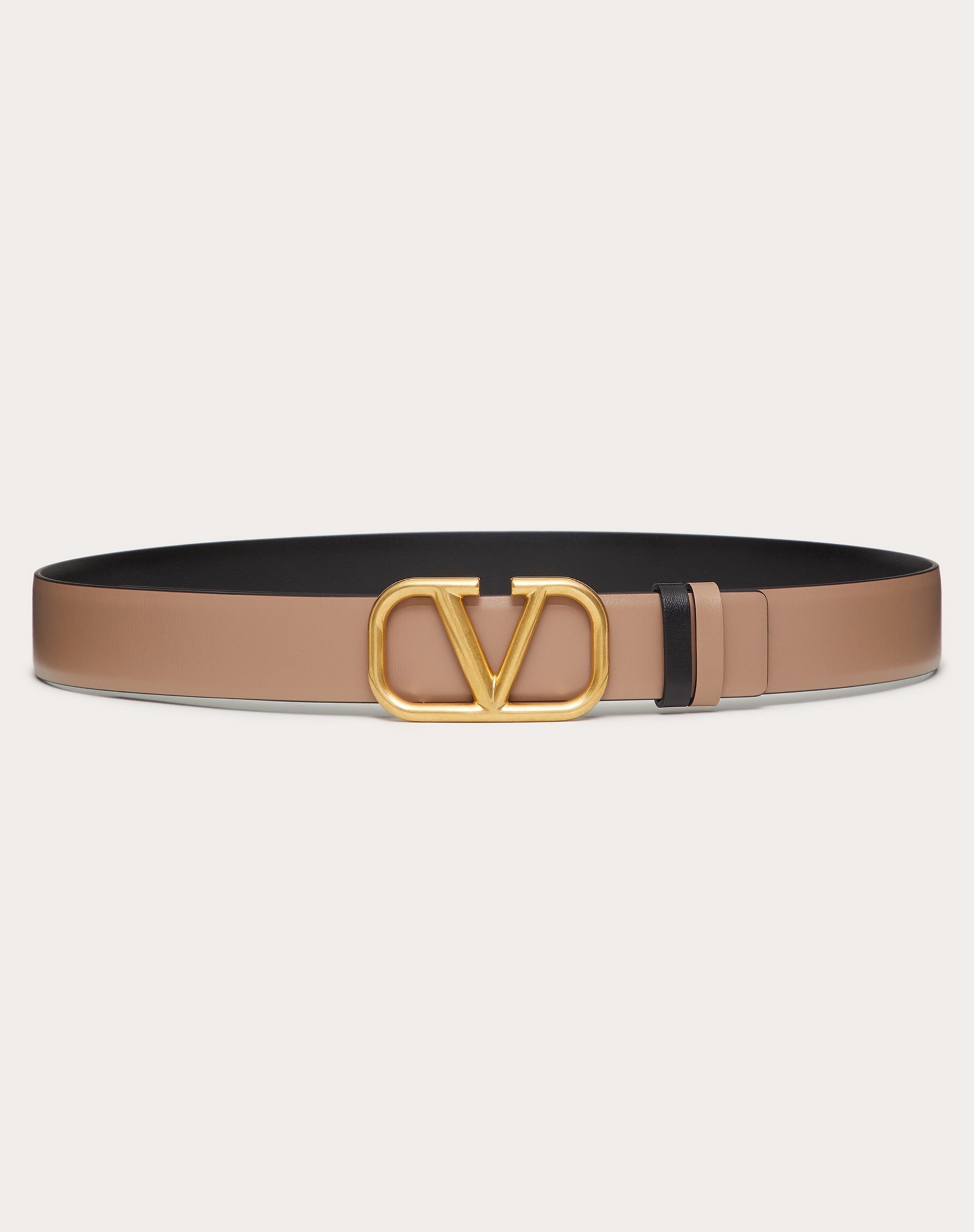 REVERSIBLE VLOGO SIGNATURE BELT IN Shiny CALFSKIN 30 MM - 1