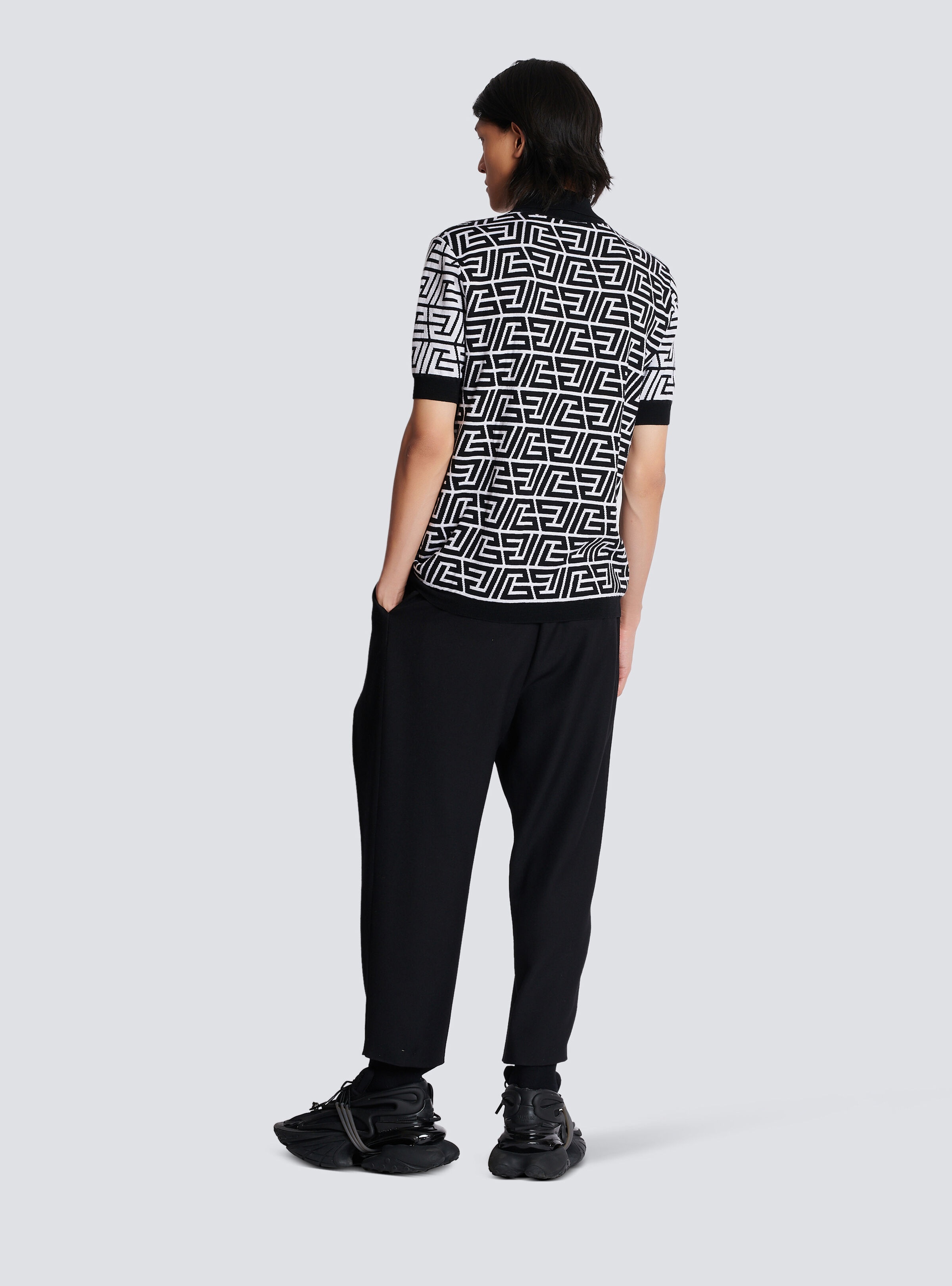 Cotton polo shirt with pyramid monogram - 3