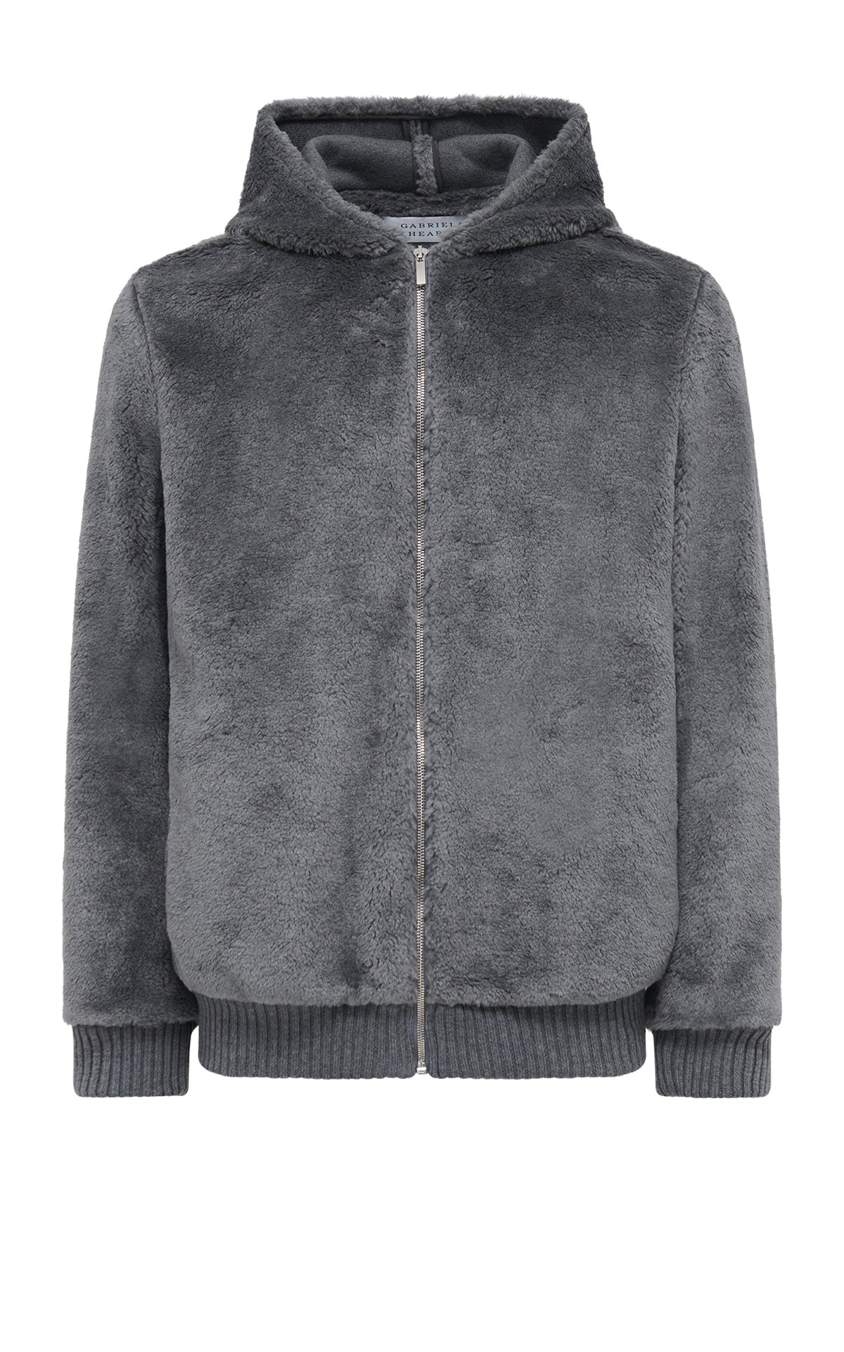 Tom Hoody Jacket in Dark Grey Virgin Wool Silk Cashmere Fur - 1