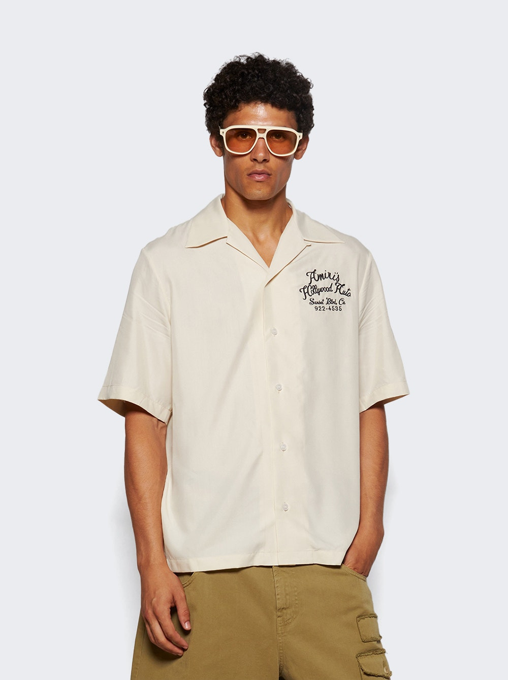 Hollywood Auto Bowling Shirt Alabaster - 2