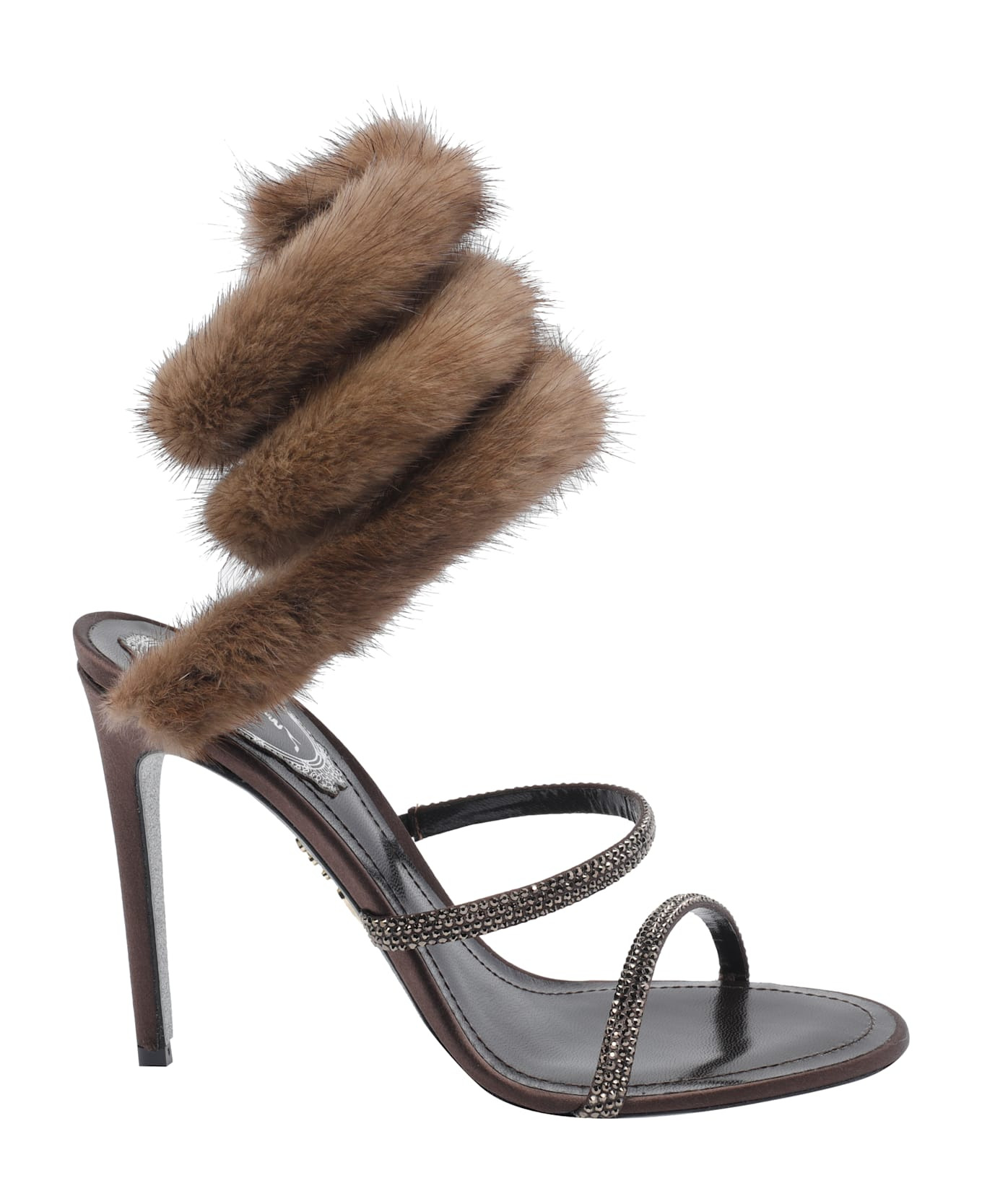 Heeled Sandal With Real Fur Details - 1