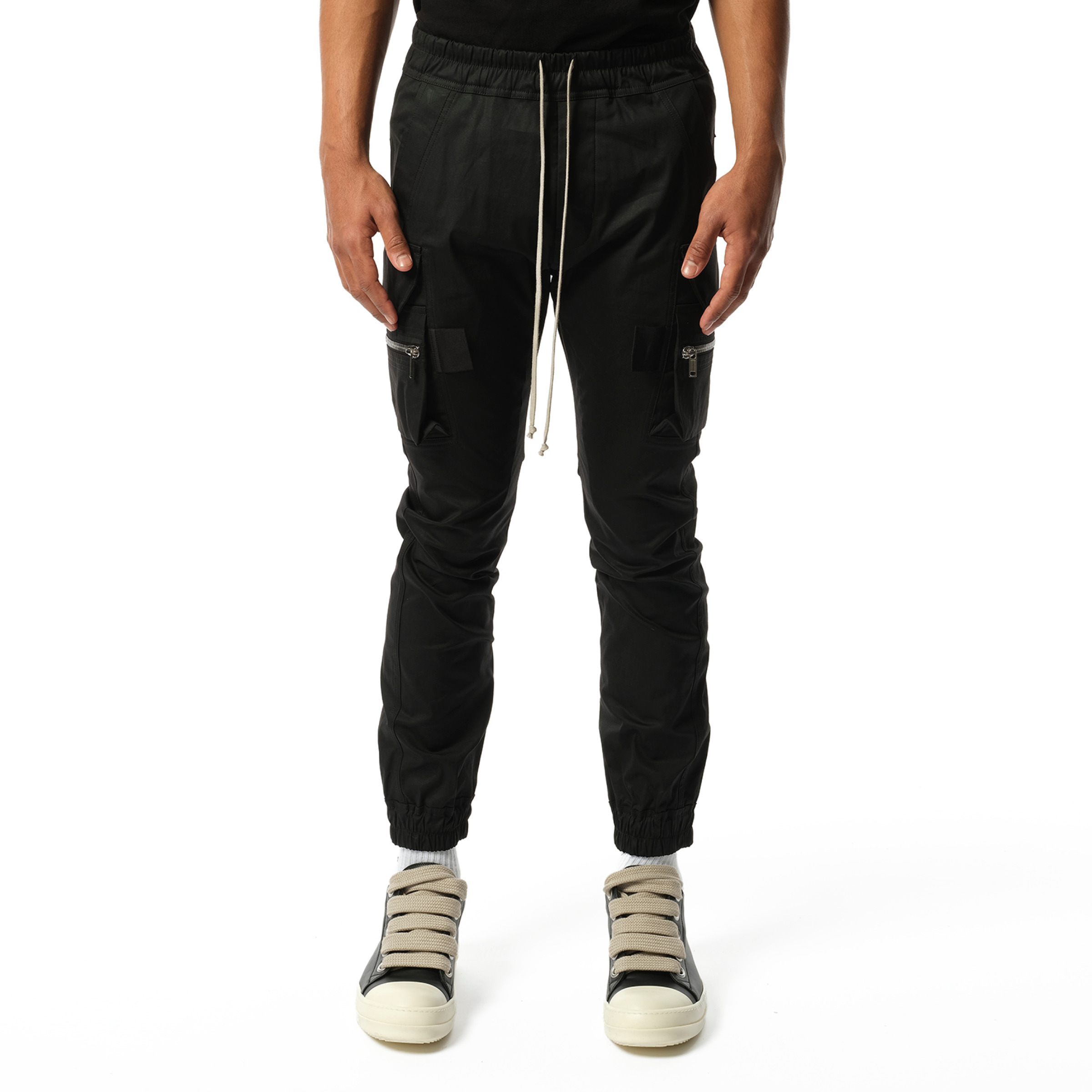 Cotton Poplin Mastodon Cargo Pants in Black - 1