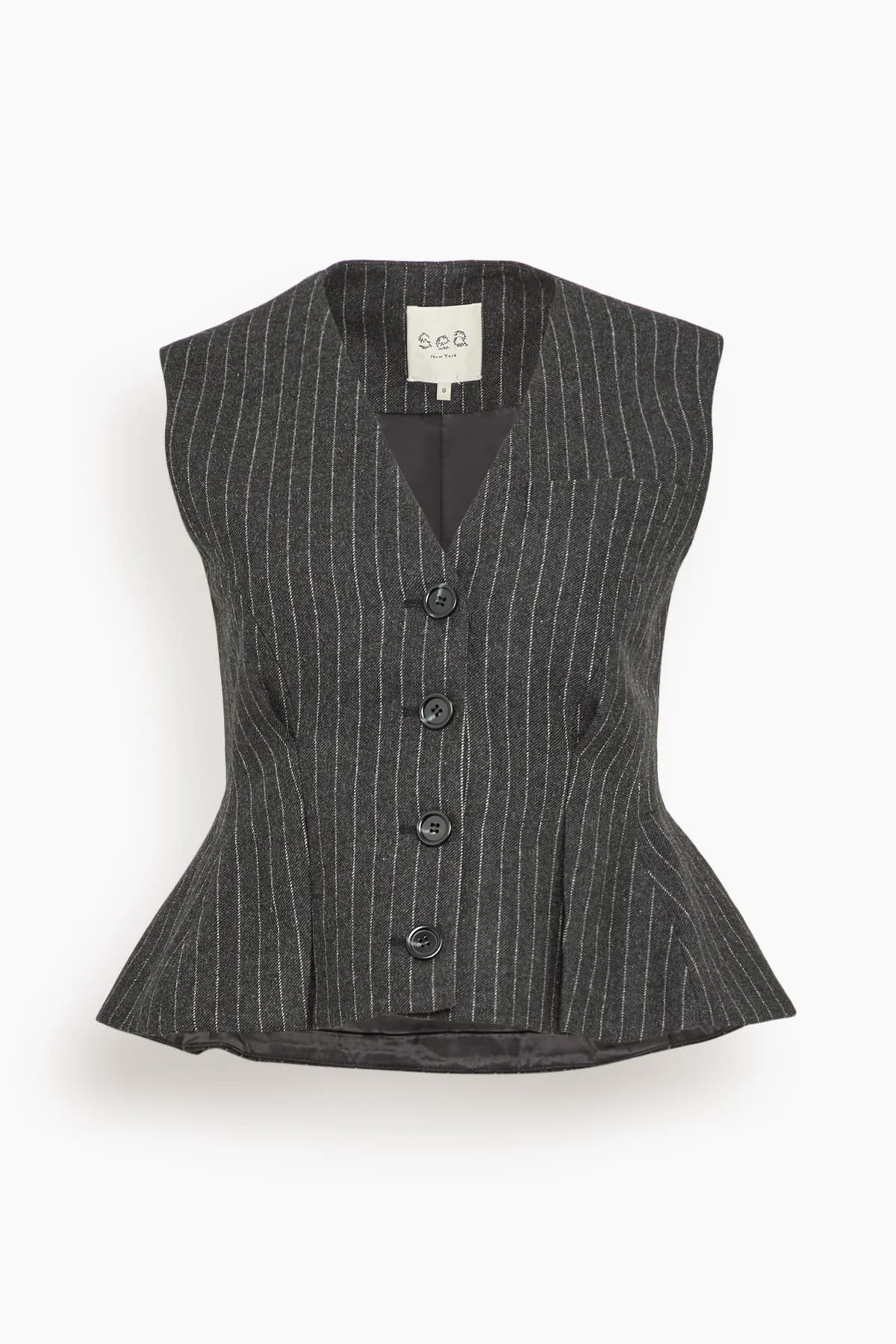 Johanna Pintstripe Vest in Gray - 1