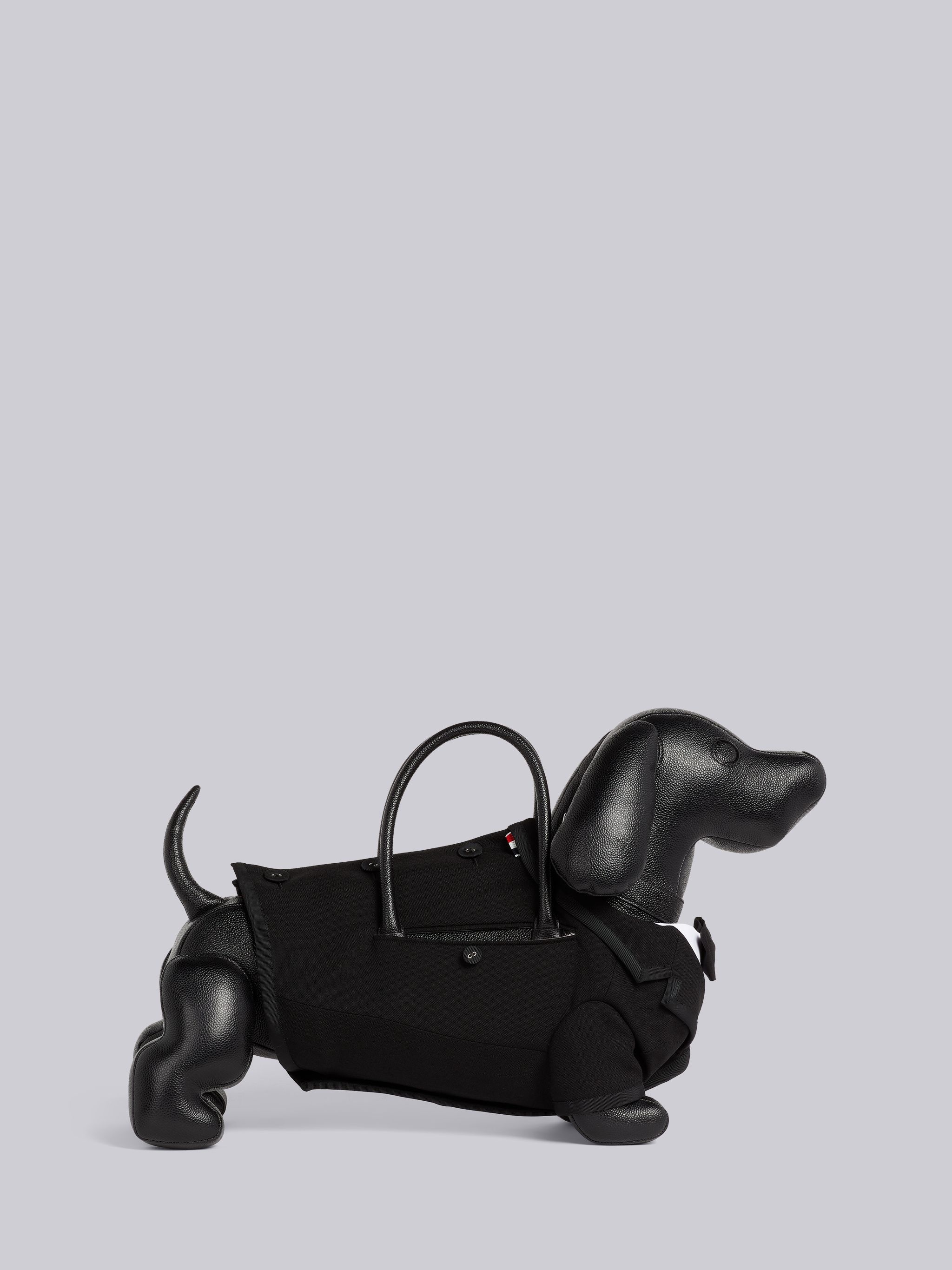 Black Pebble Grain Leather Tuxedo Hector Bag - 4